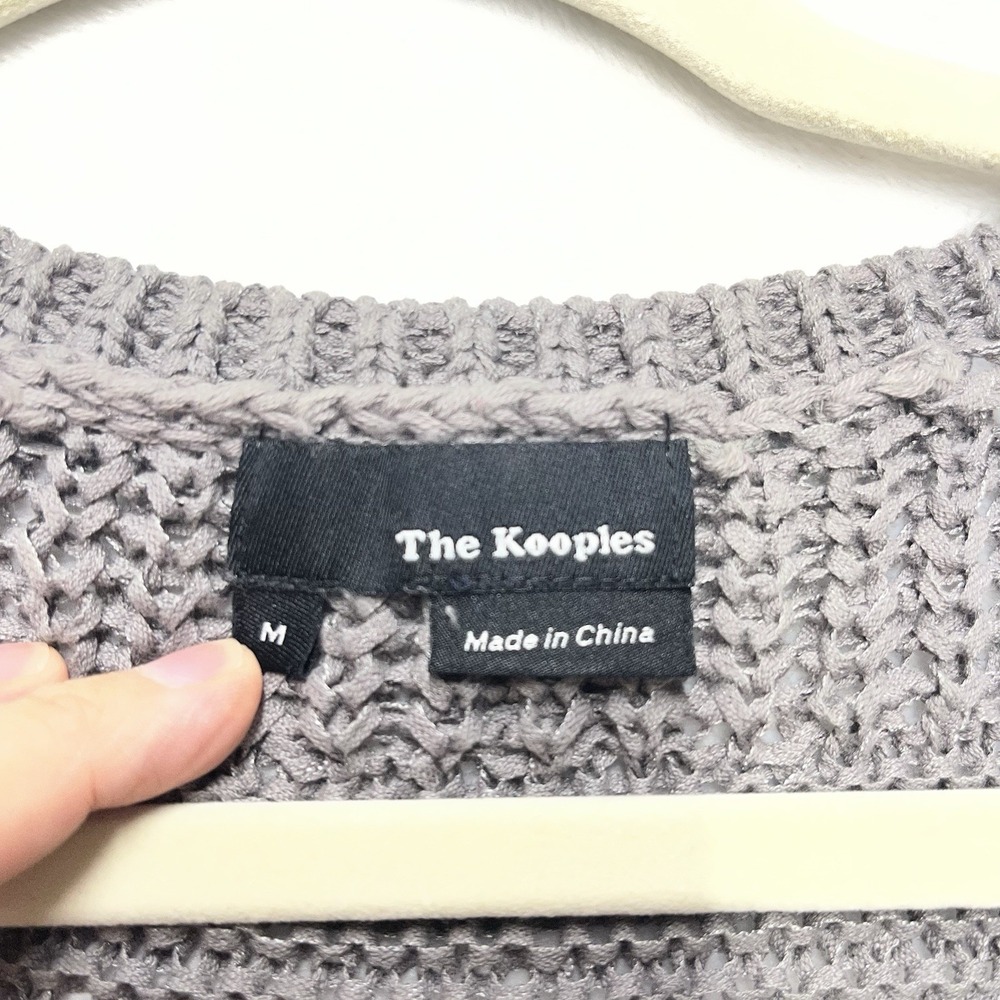 The Kooples Open‎ Knit Sweater Womens Medium Gray - Picture 2 of 13